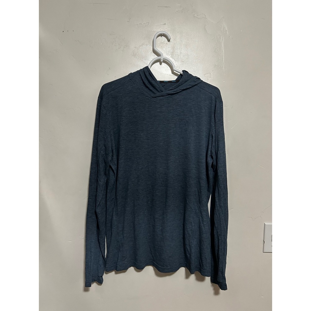 KUHL Mens Large Blue Heathered Modal Blend Lightweight Long Sleeve Hoodie